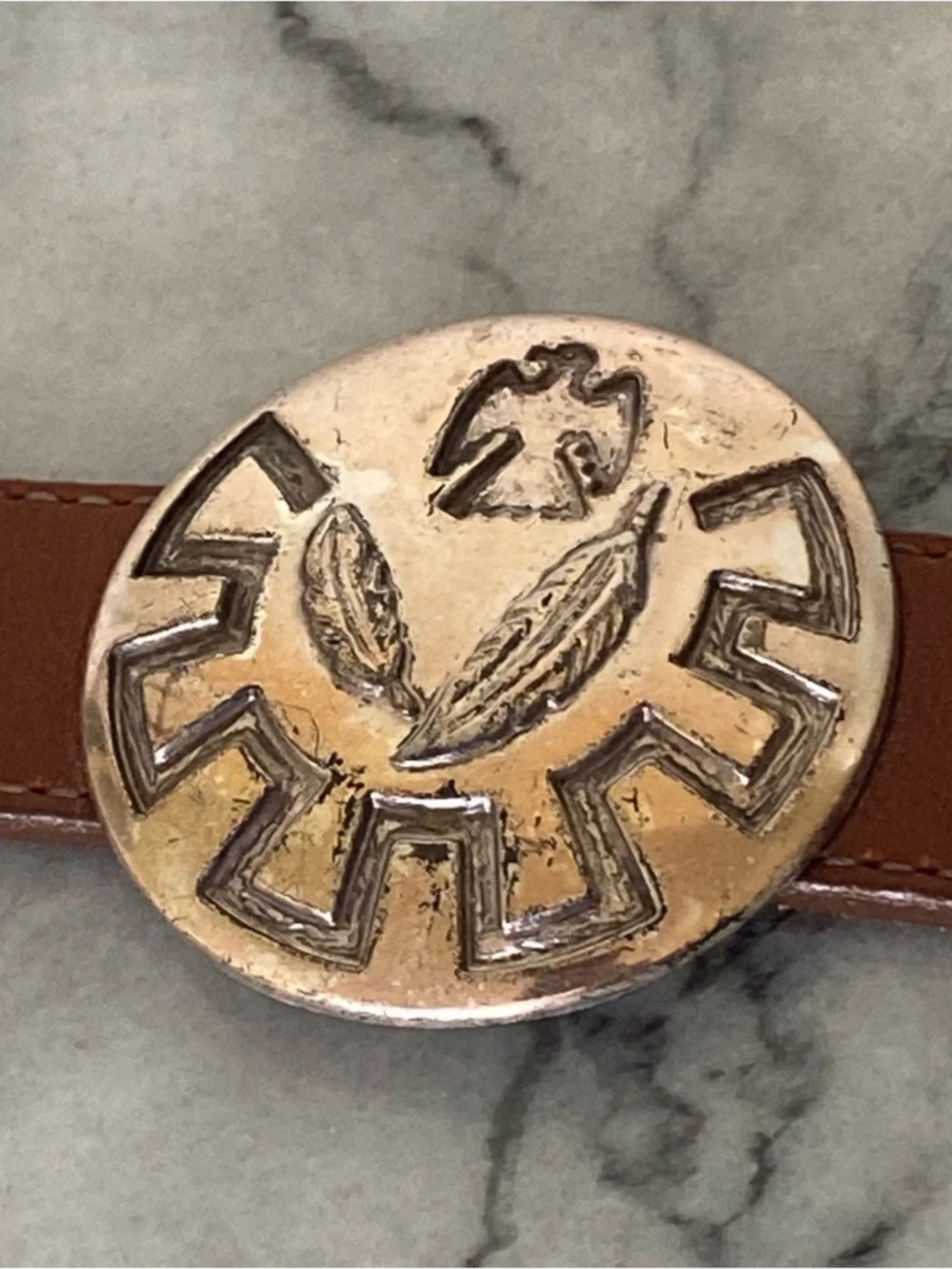 Vintage Justin Heavy Concho Cowboy Belt STAMPED RARE FIND - Picture 3 of 12